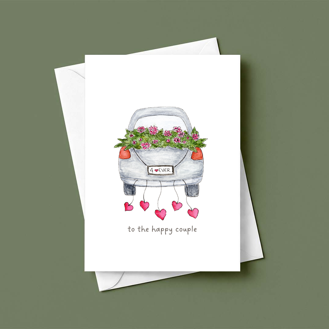 Soul of Peonies to the happy couple wedding card