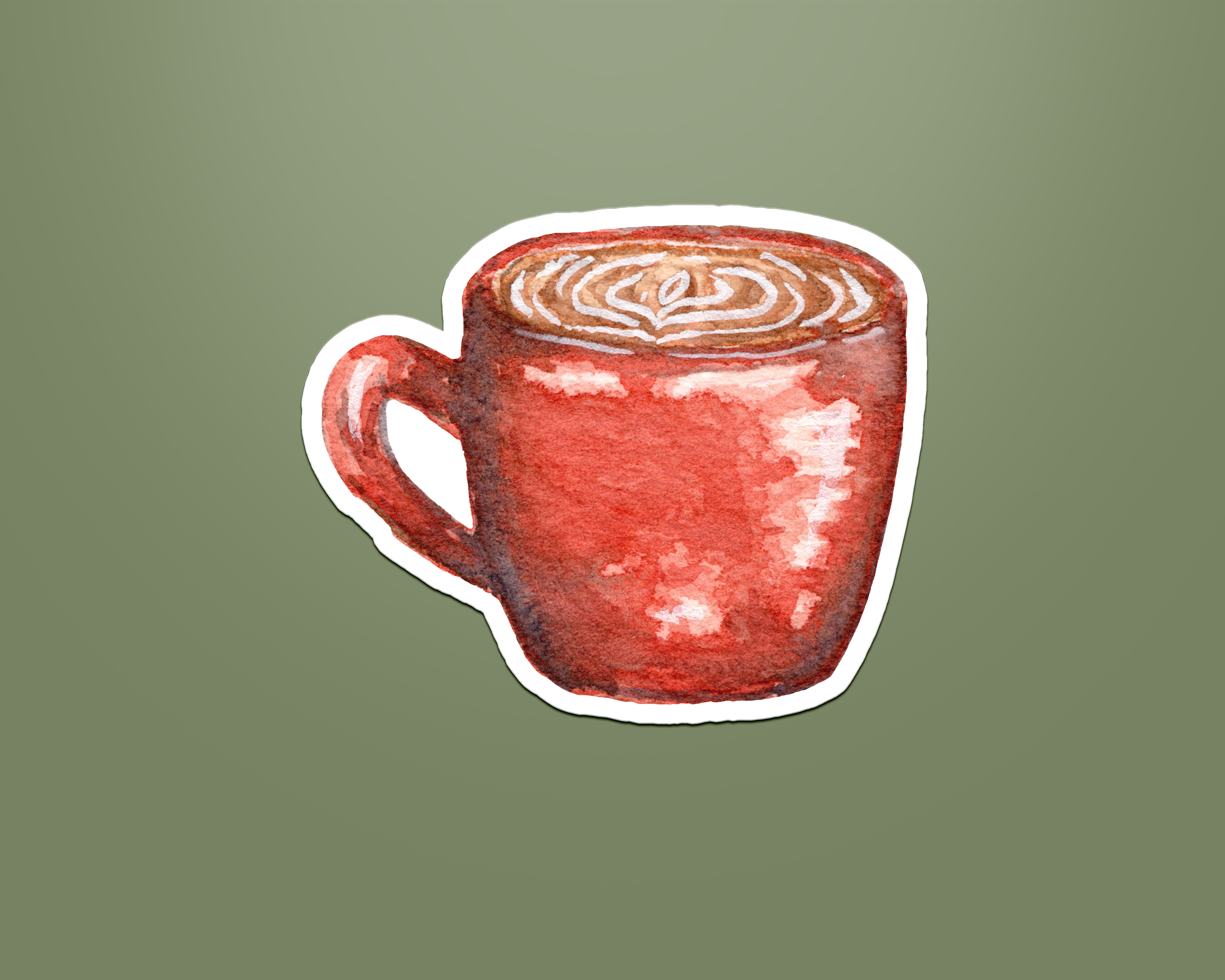 Soul of Peonies watercolor latte sticker