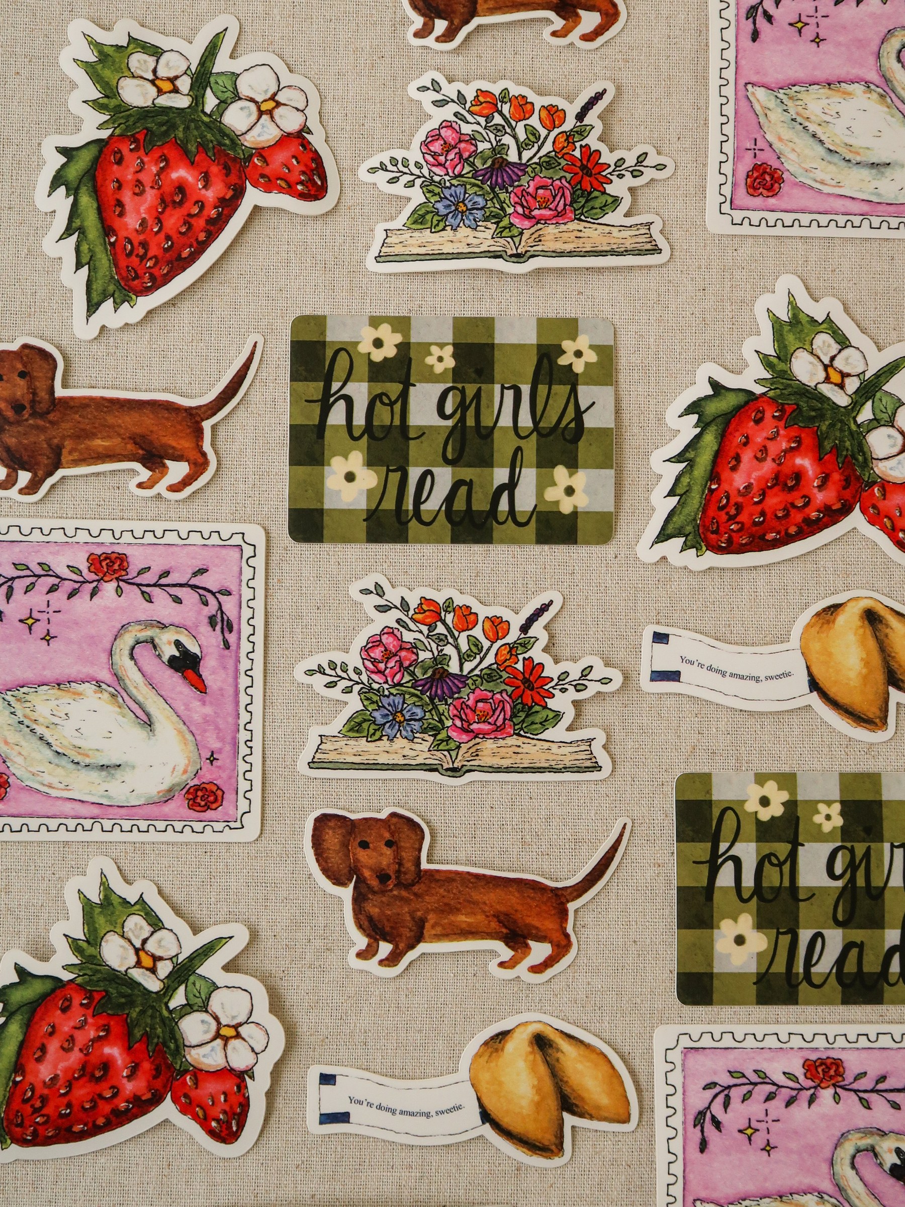 Soul of Peonies watercolor sticker collection