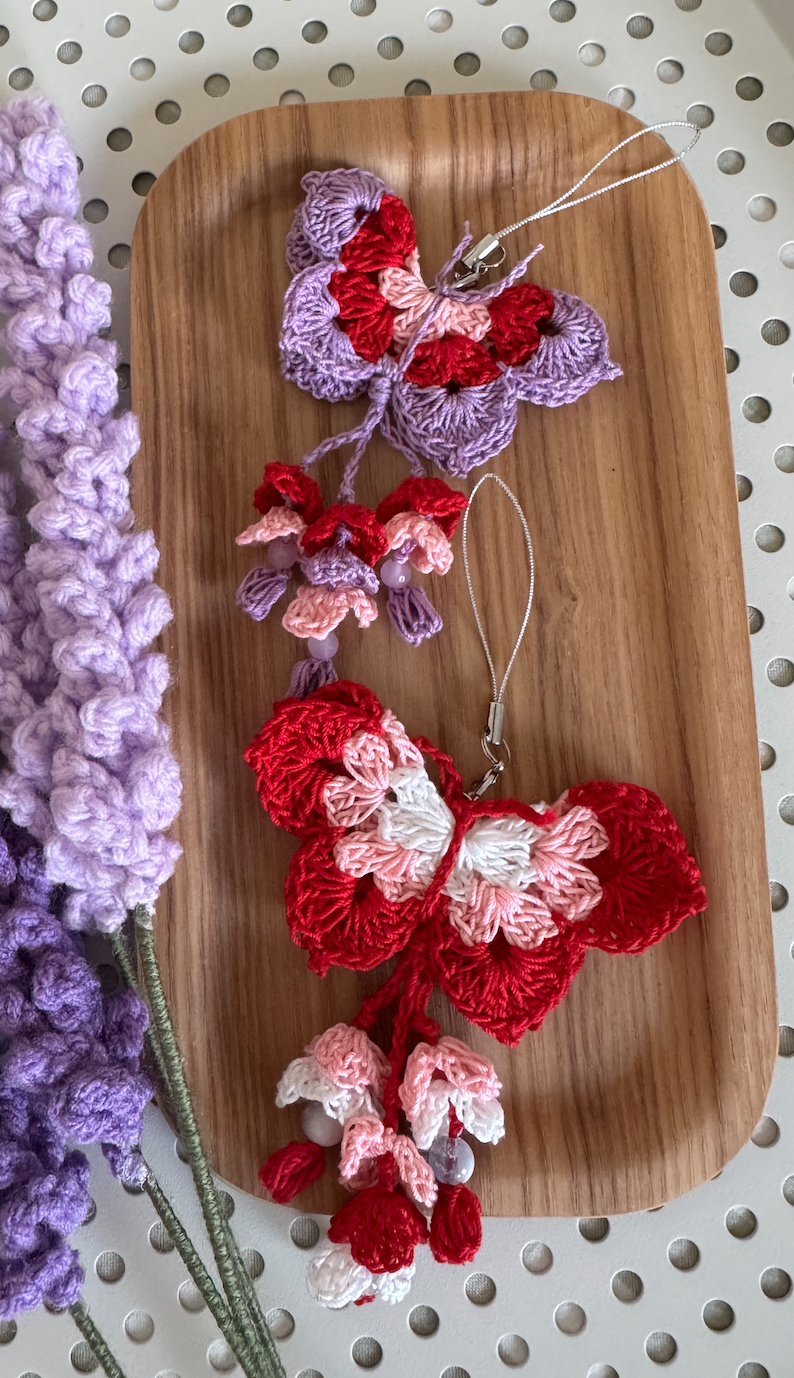 Y.Crafting crochet butterfly charms
